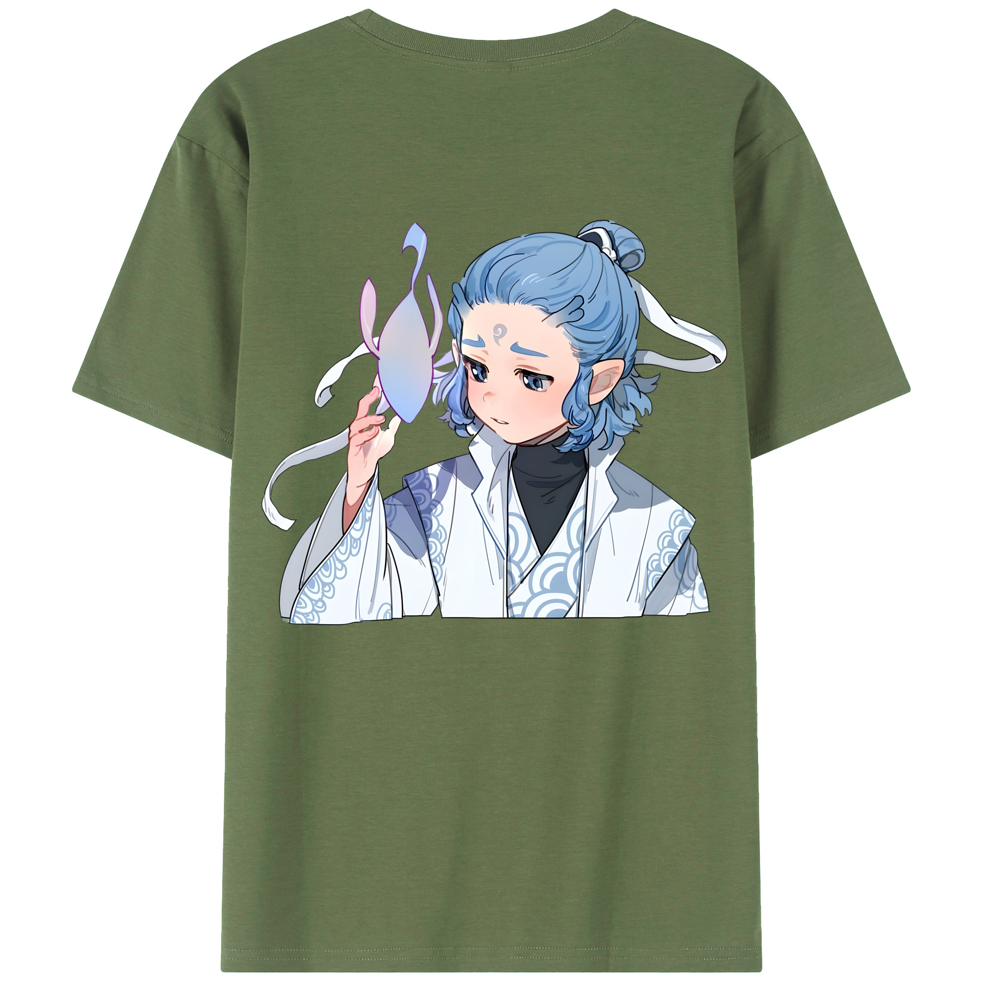 （画像用） Ne Zha 2 ナタ 魔童の大暴れ 綿100％ メンズ半袖Tシャツ（バックプリント） 通気性